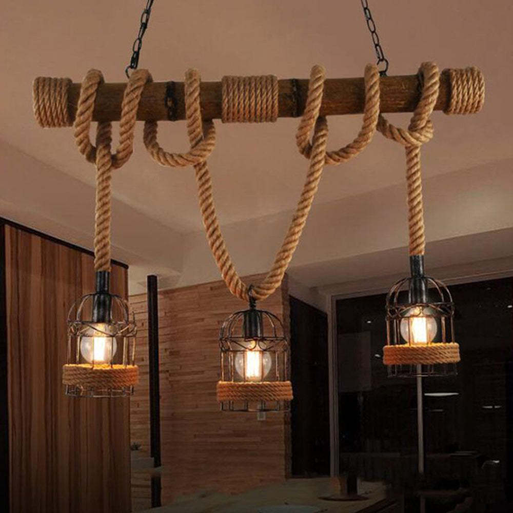 Freyza | 3-Light Wood Pendant Light – Vintage Kitchen Dining Room
