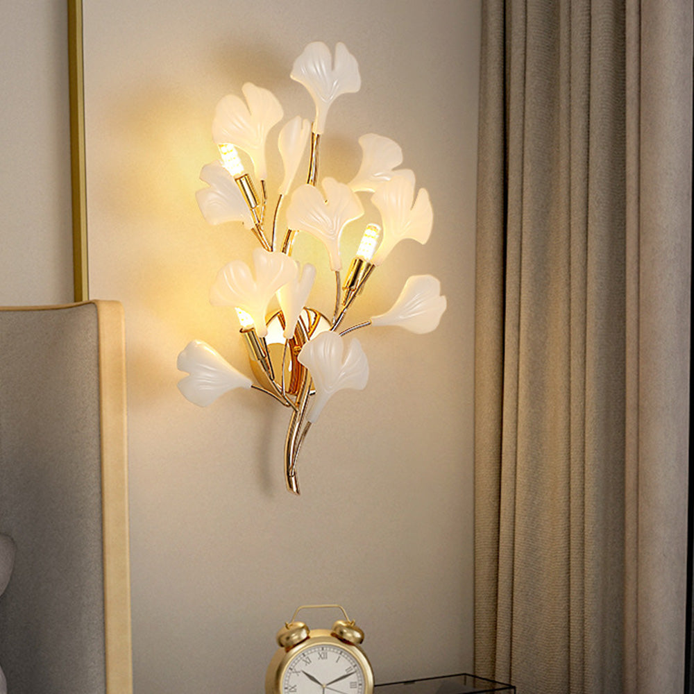 Freyza | Applique murale intérieure blanche et dorée – chambre, salon