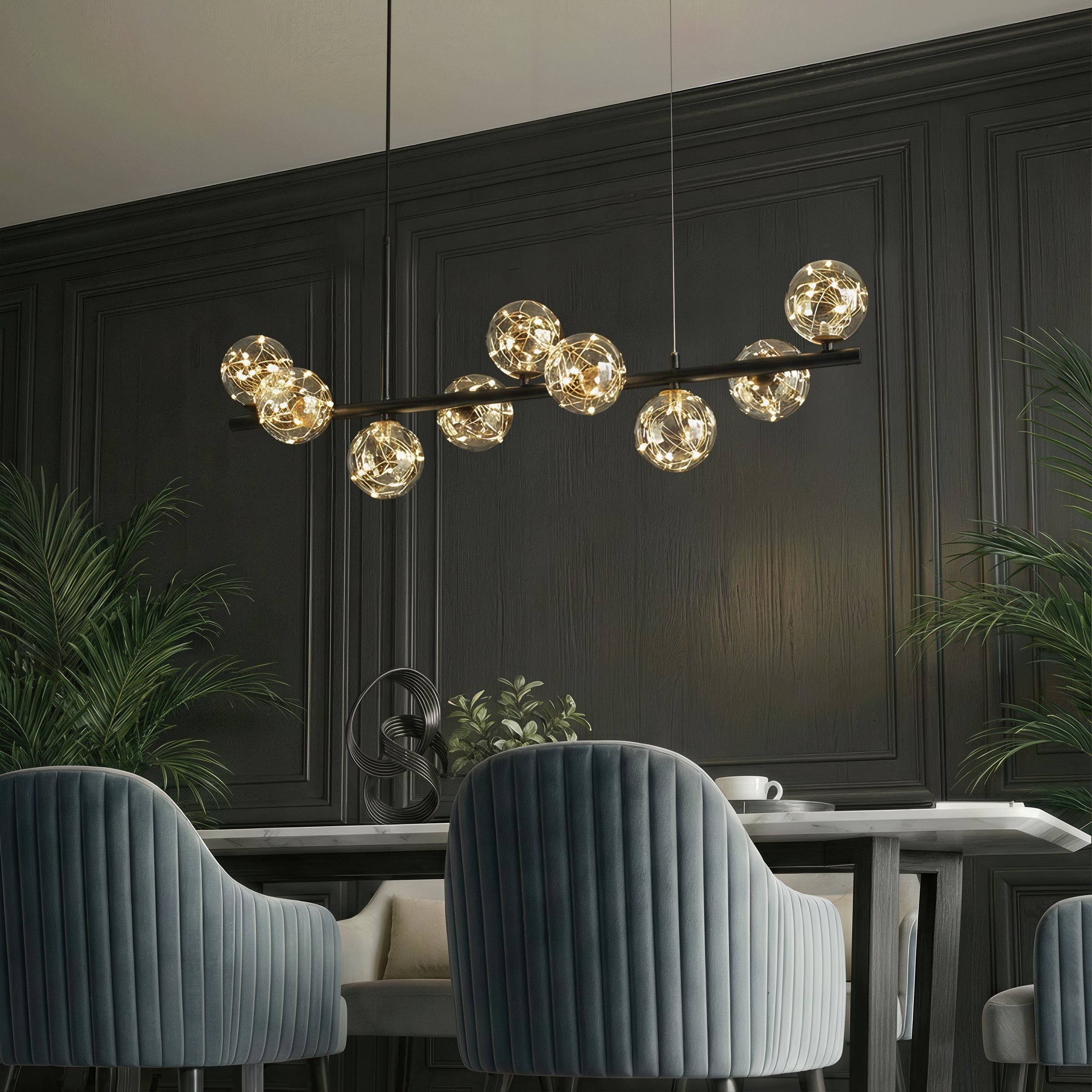 Freyza - Lightsin Cumulus - Modern Metal Chandelier with LED Starry Sky Effect