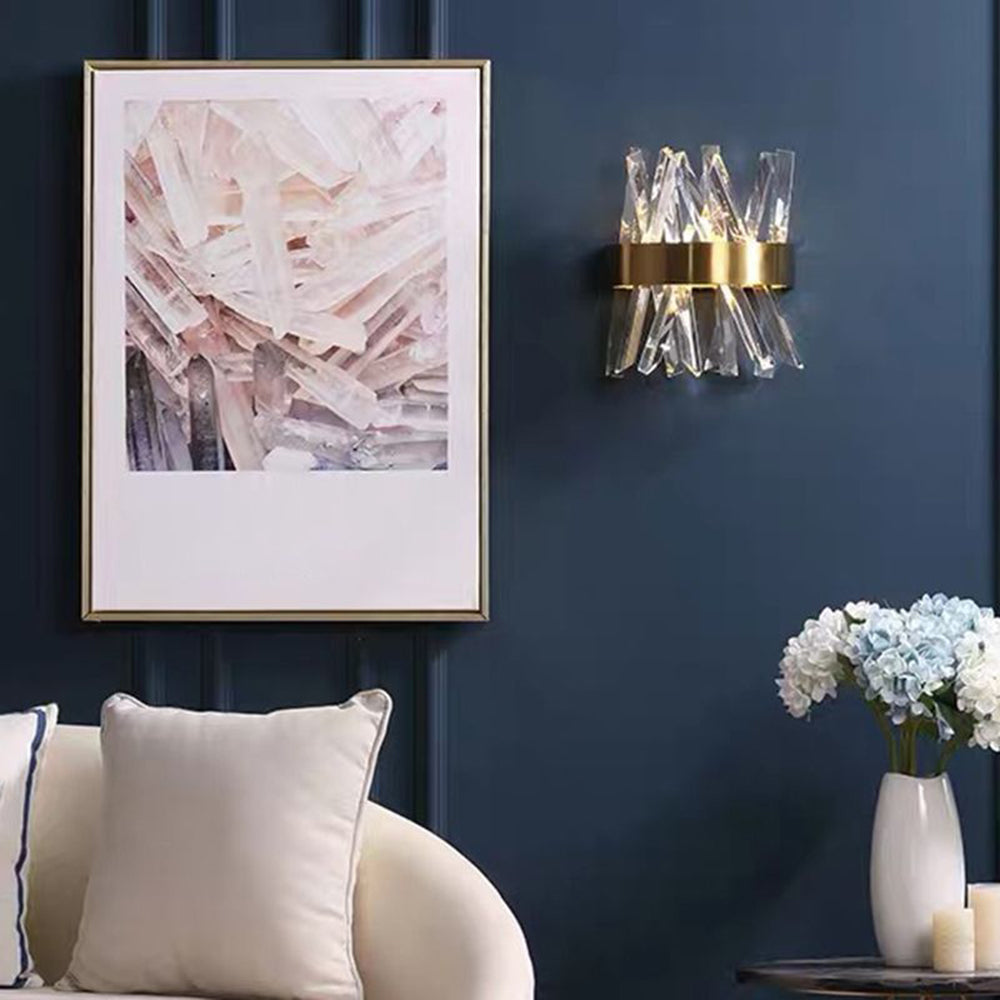 Freyza | Applique murale d’intérieur en cristal doré – chambre et salon