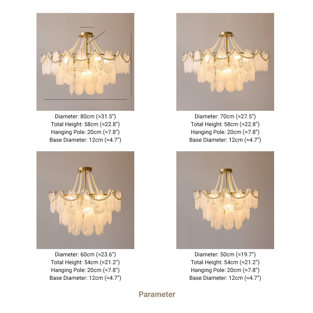 Freyza | Lustre en verre blanc – Salle à manger Salon