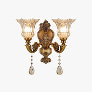 Freyza | Ramiq Vintage Flor Gold Glass Indoor Wall Light – Vintage Bedroom Living Room