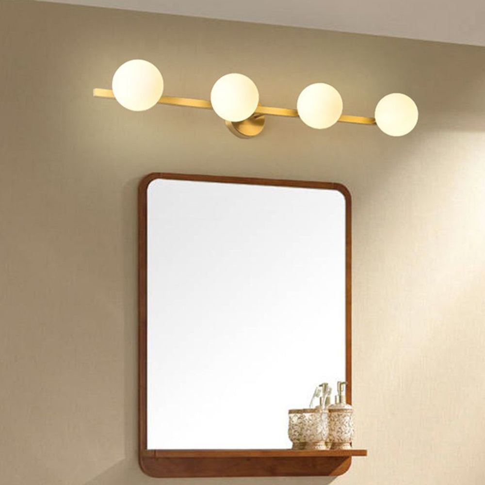 Freyza | Applique murale dorée en verre pour salle de bains – Miroir rétro pour meuble-lavabo de salle de bains