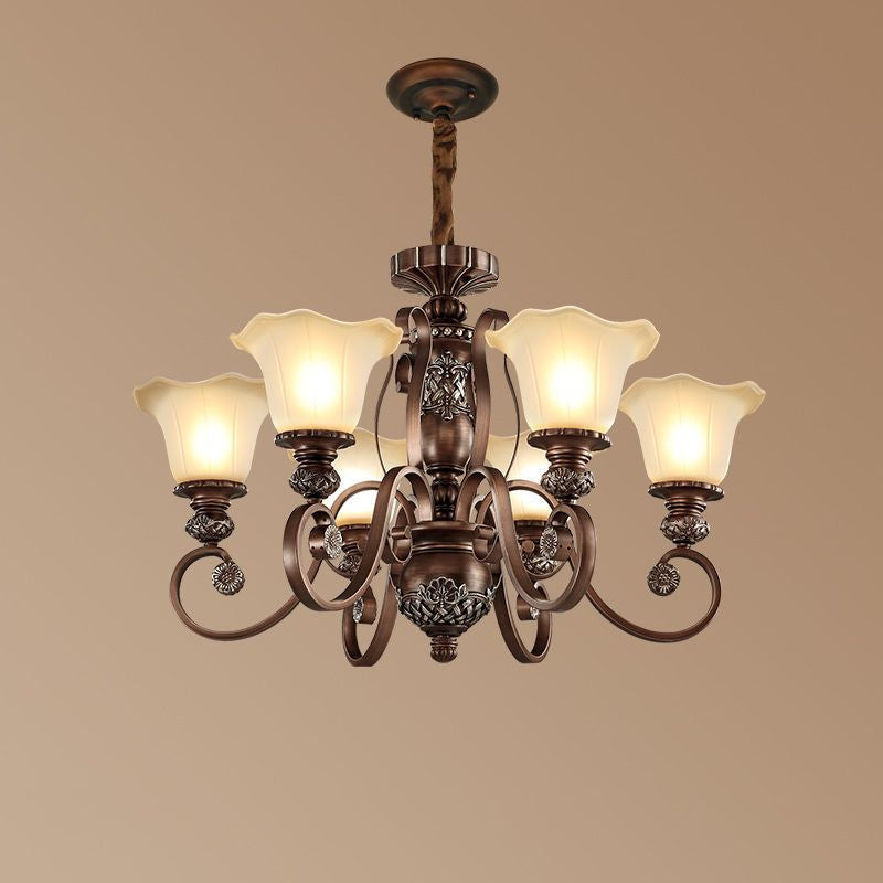 Freyza | Arisha Retro Flower Glass Pendant Light – Retro Kitchen Dining Room
