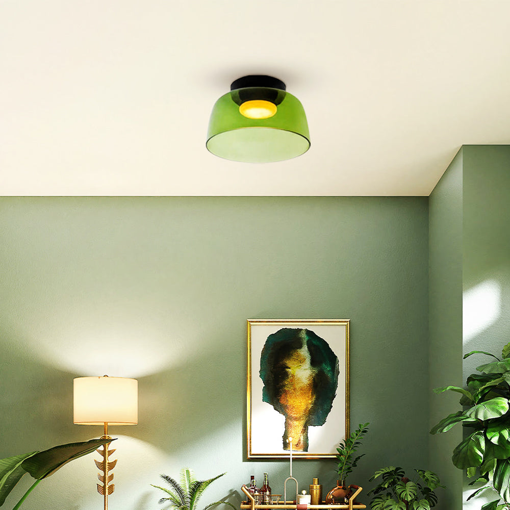 Freyza | Glass Flush Mount Ceiling Light – Modern Bedroom Hallway Kitchen