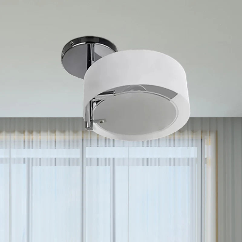 Freyza | Arisha Flush Mount White Glass Flush Mount Ceiling Light – Modern Bedroom Hallway Kitchen