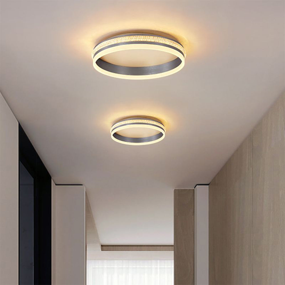 Freyza | Plafonnier encastré argenté – Moderne, pour chambre, couloir et cuisine