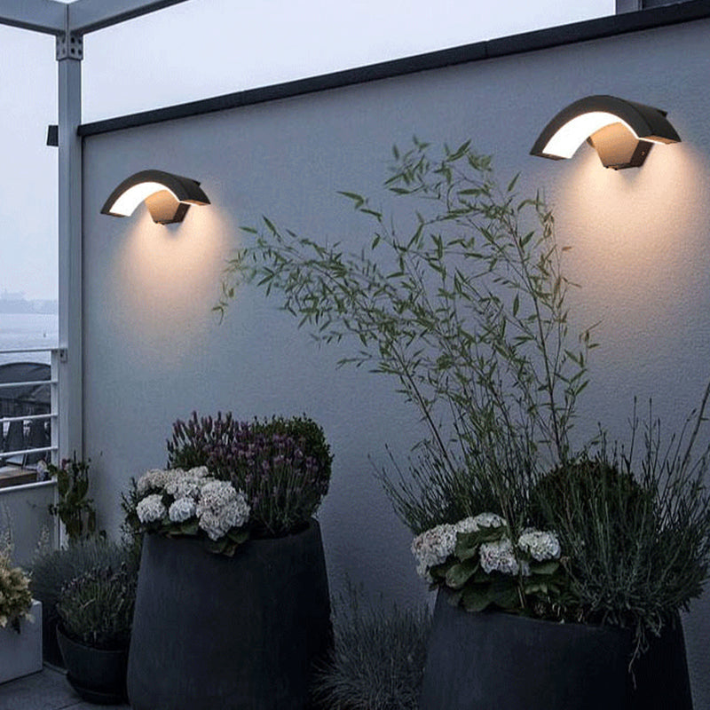 Freyza | Elvon Nordic Arc Black Outdoor Wall Light – Nordic Garden Porch Exterior