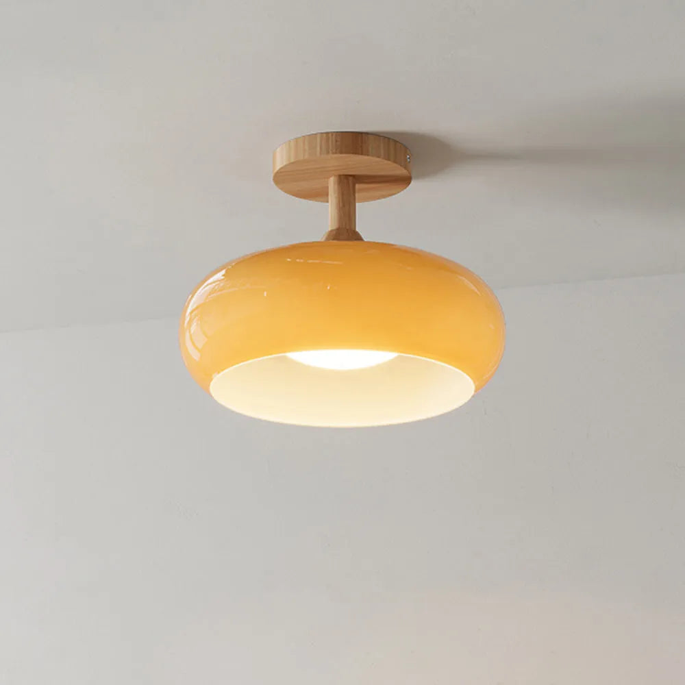 Freyza | Plafonnier affleurant en verre blanc – Minimaliste pour chambre, couloir et cuisine