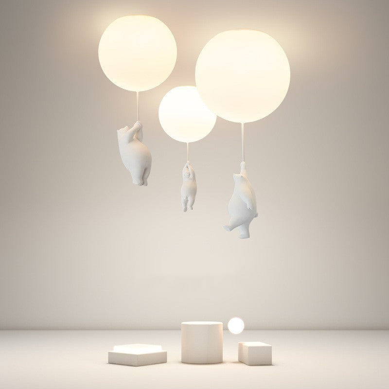 Freyza | Plafonnier à montage affleurant en forme d’ours avec ballon – chambre, couloir, cuisine