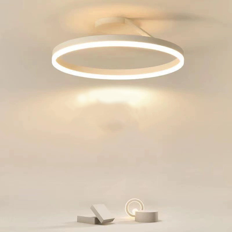 Freyza | Solen moderne runde schwarz-weiße Deckenleuchte zur Aufputzmontage – modernes Schlafzimmer, Flur, Küche