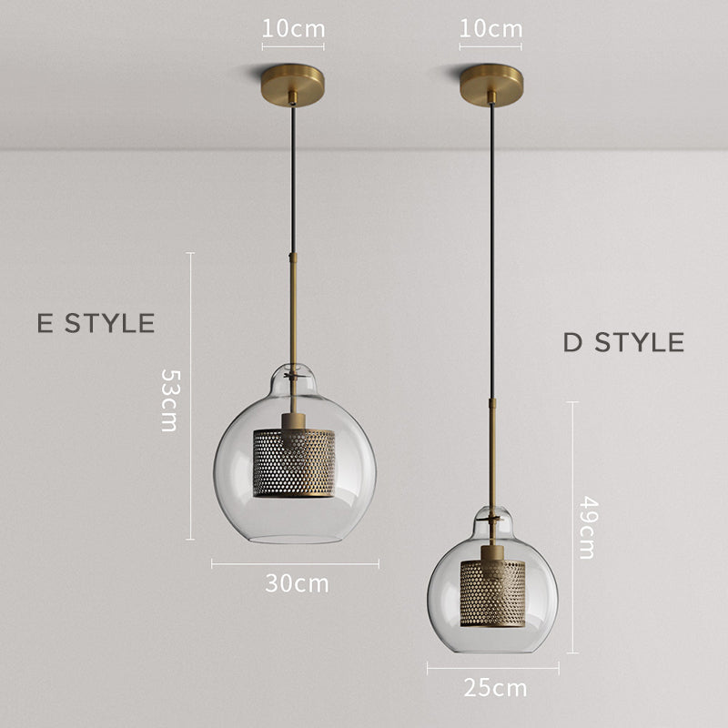 Freyza | Hessa Contemporary Golden Gold Glass Pendant Light – Contemporary Kitchen Dining Room