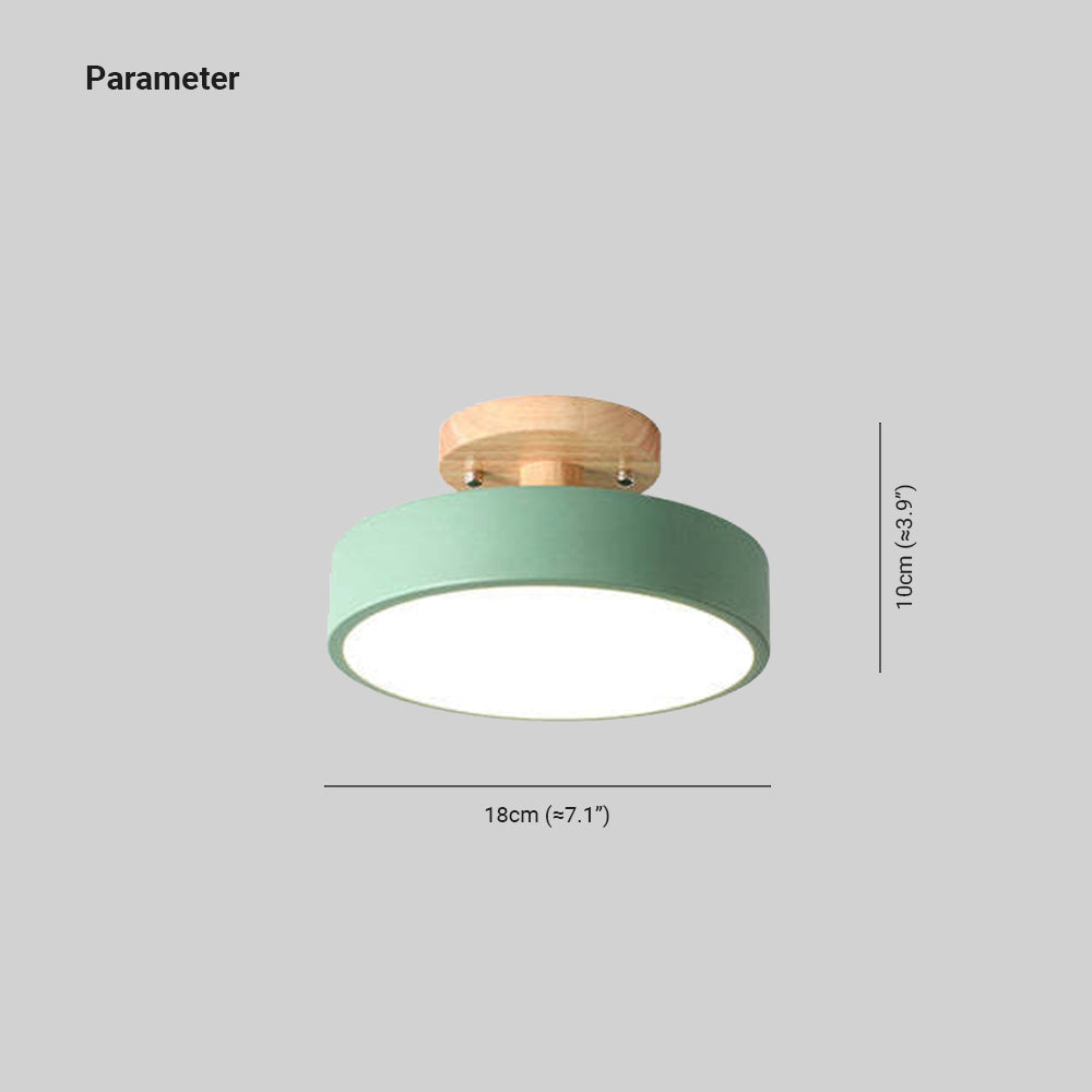 Freyza | Orya Round LED Wood Flush Mount Ceiling Light – Modern Bedroom Hallway Kitchen