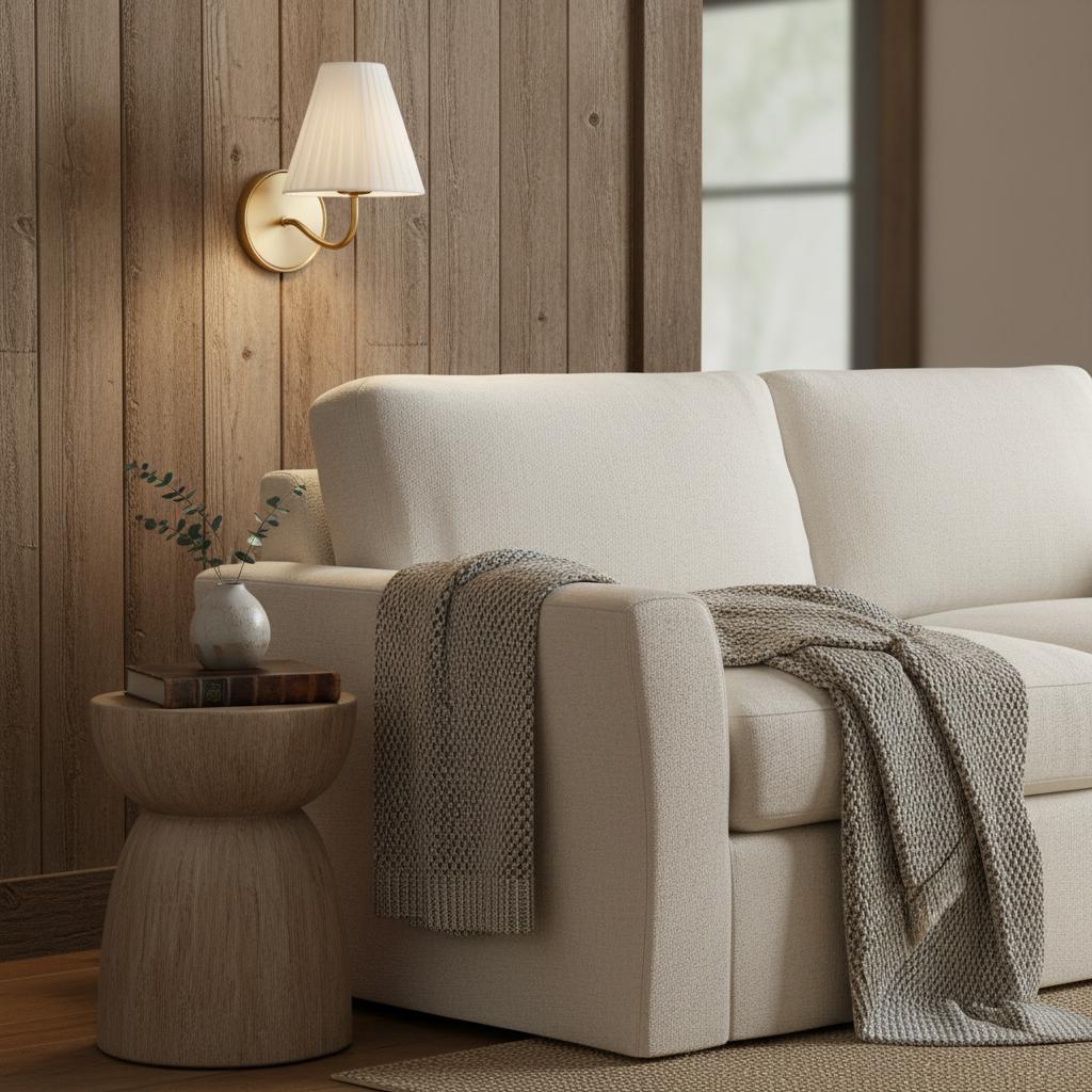 Freyza | Wandleuchte aus Leinenstoff – Schlafzimmer, Flur