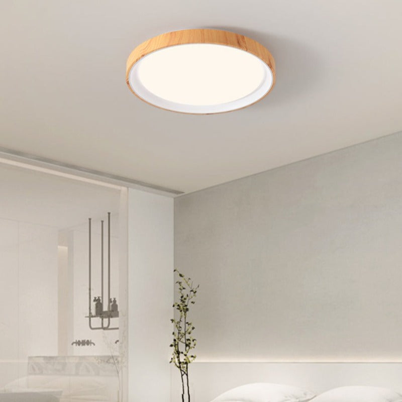 Freyza | Plafonnier encastré en bois blanc – Moderne, pour chambre, couloir et cuisine