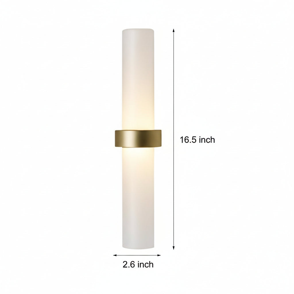 Freyza - LED Wall Sconce Light – Modern Frosted Glass Tube Minimalist (40x6cm / 15.7x2.4in)
