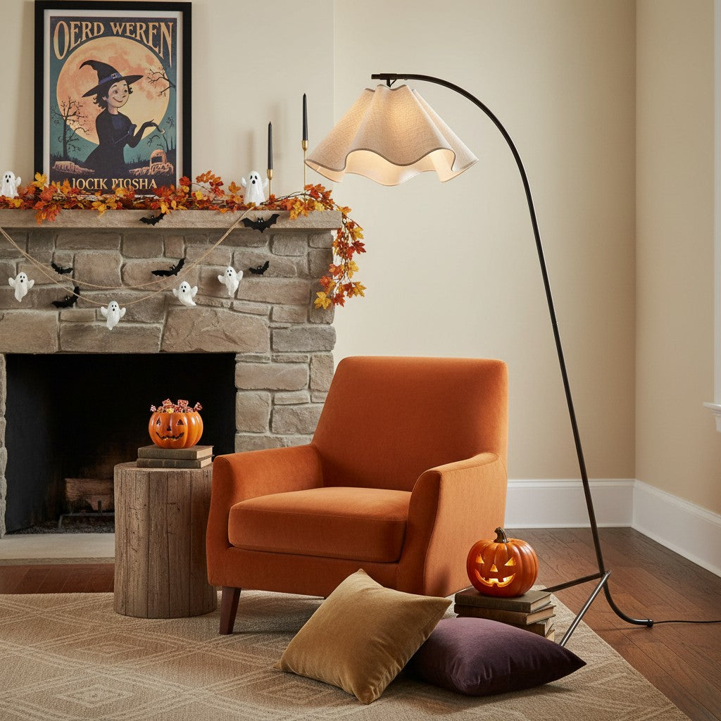 Freyza | Curve Modern Fabric Floor Lamp
