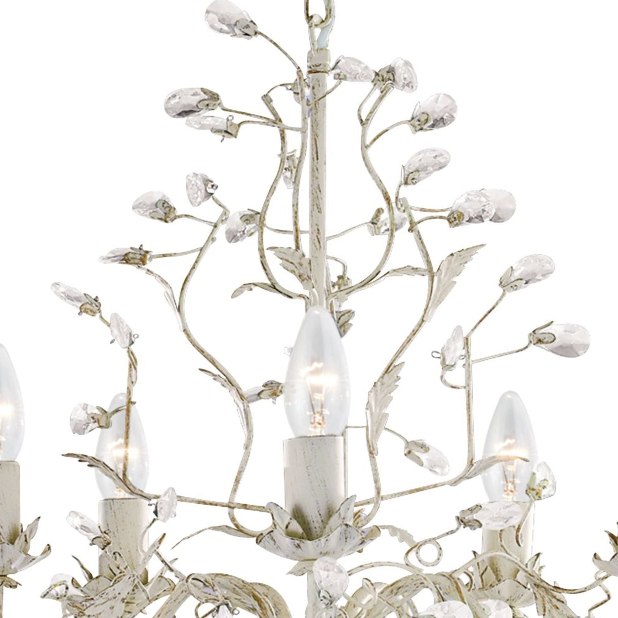 Freyza - Almandite 5 light Cream Chandelier Ceiling Light