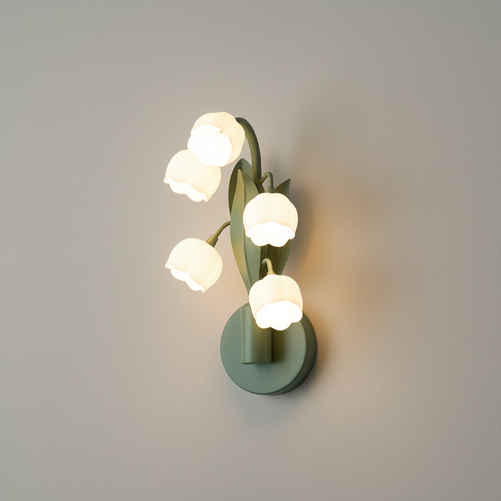 Freyza - LED Wall Sconce Light – French Country Floral Bellflower Glass (33x18cm / 12.9x7in)