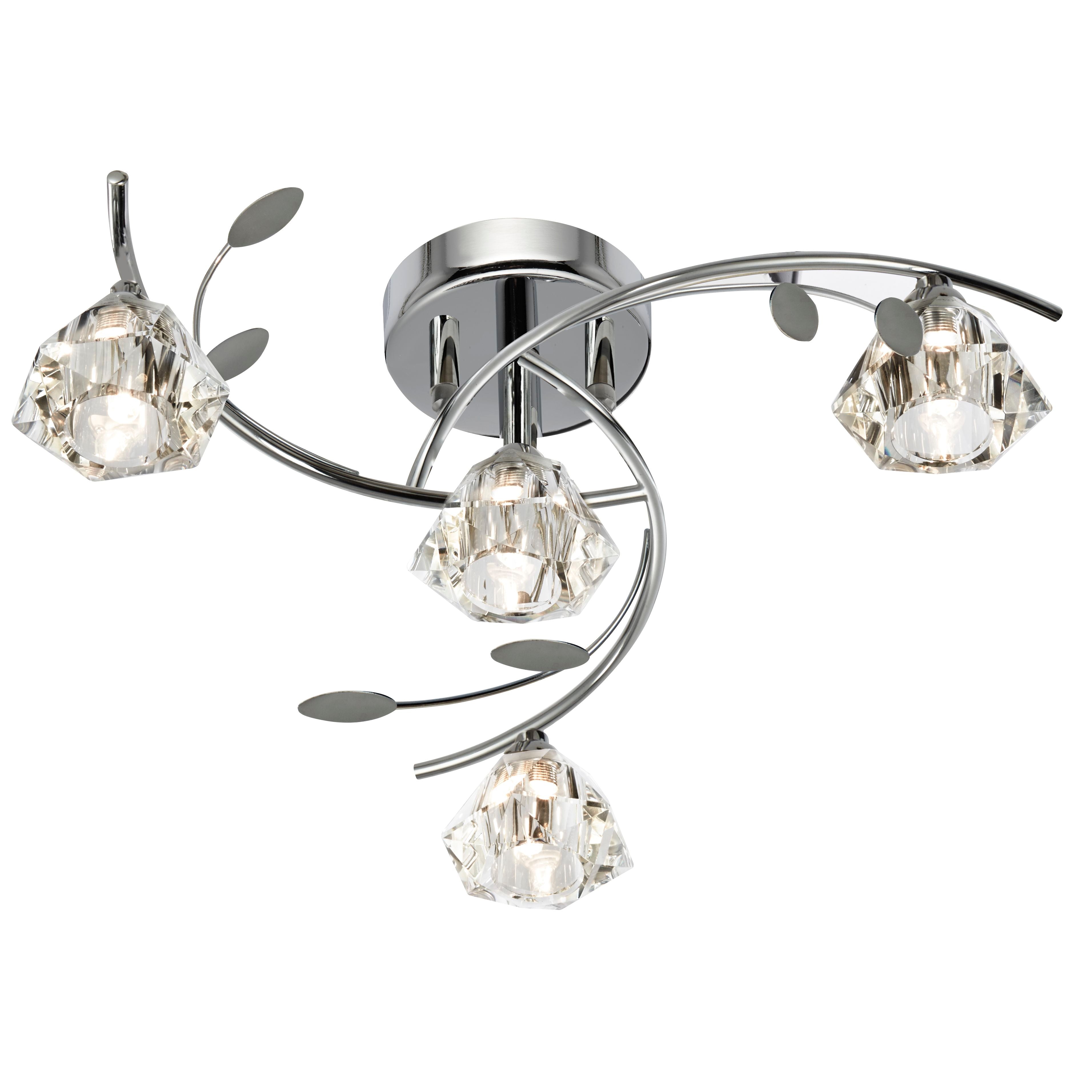 Freyza - Sierra 4 Light Chrome Semi Flush Ceiling Light