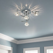 Freyza - Sierra 4 Light Chrome Semi Flush Ceiling Light