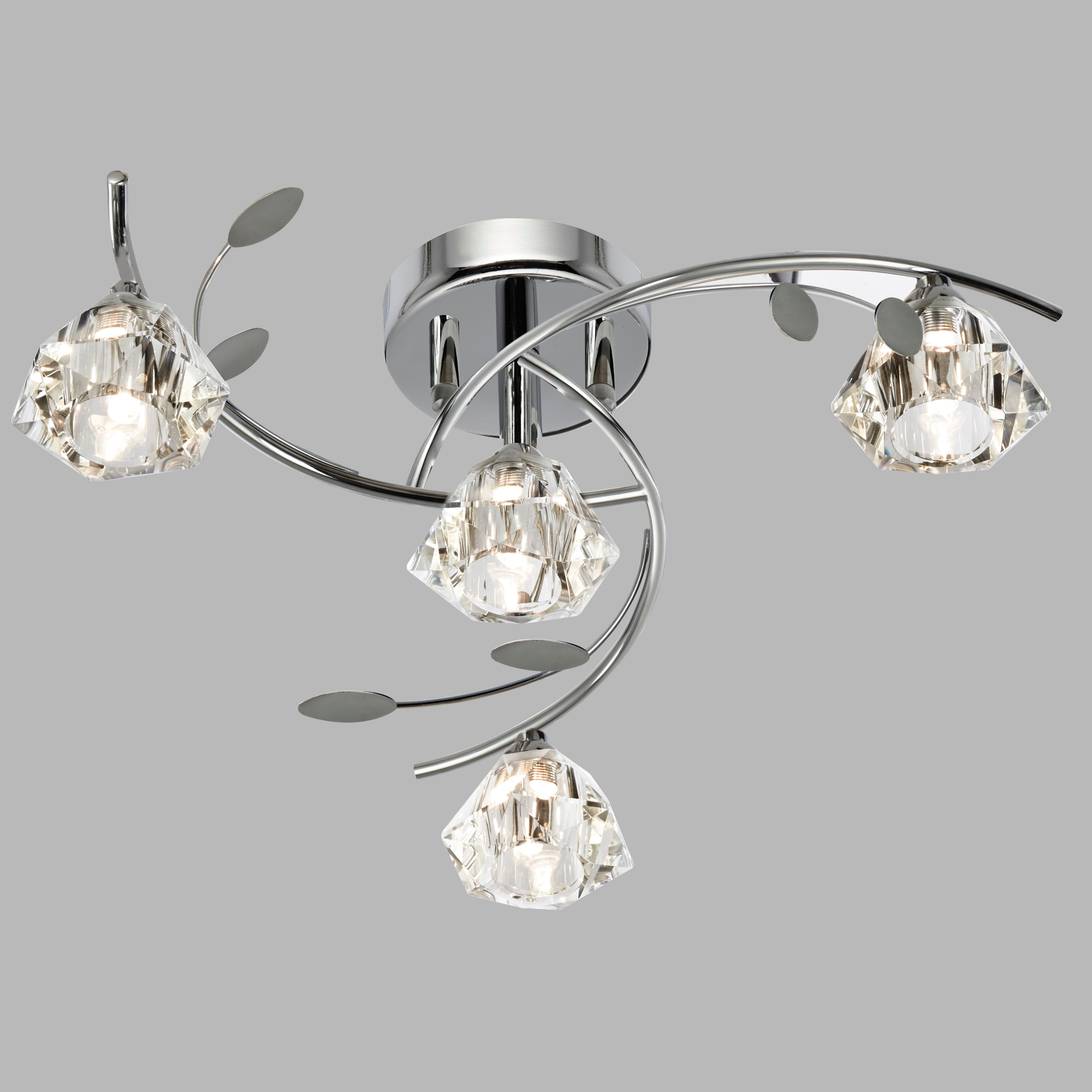 Freyza - Sierra 4 Light Chrome Semi Flush Ceiling Light