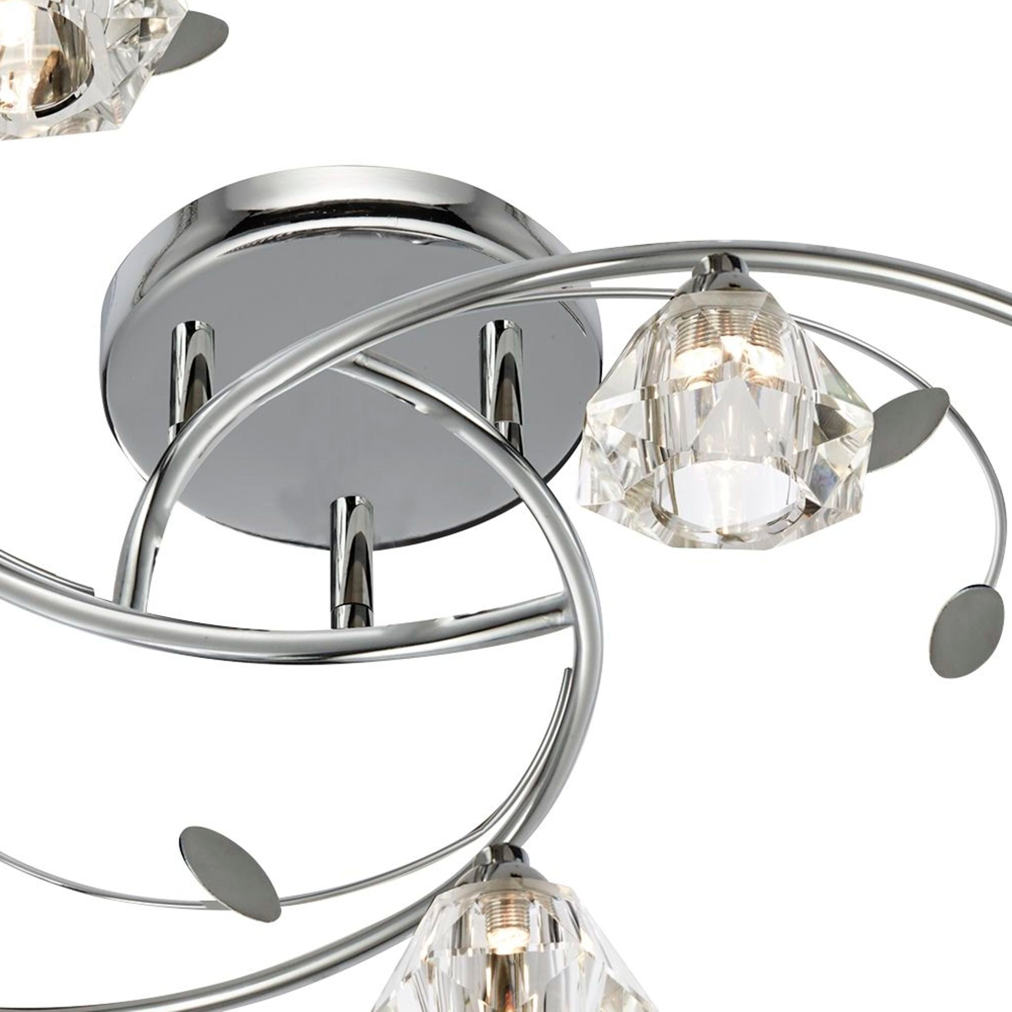 Freyza – 6-Light Chrome & Clear Glass Semi-Flush Ceiling Light | Indoor Lighting Fixture with G9 Bulb Fittings