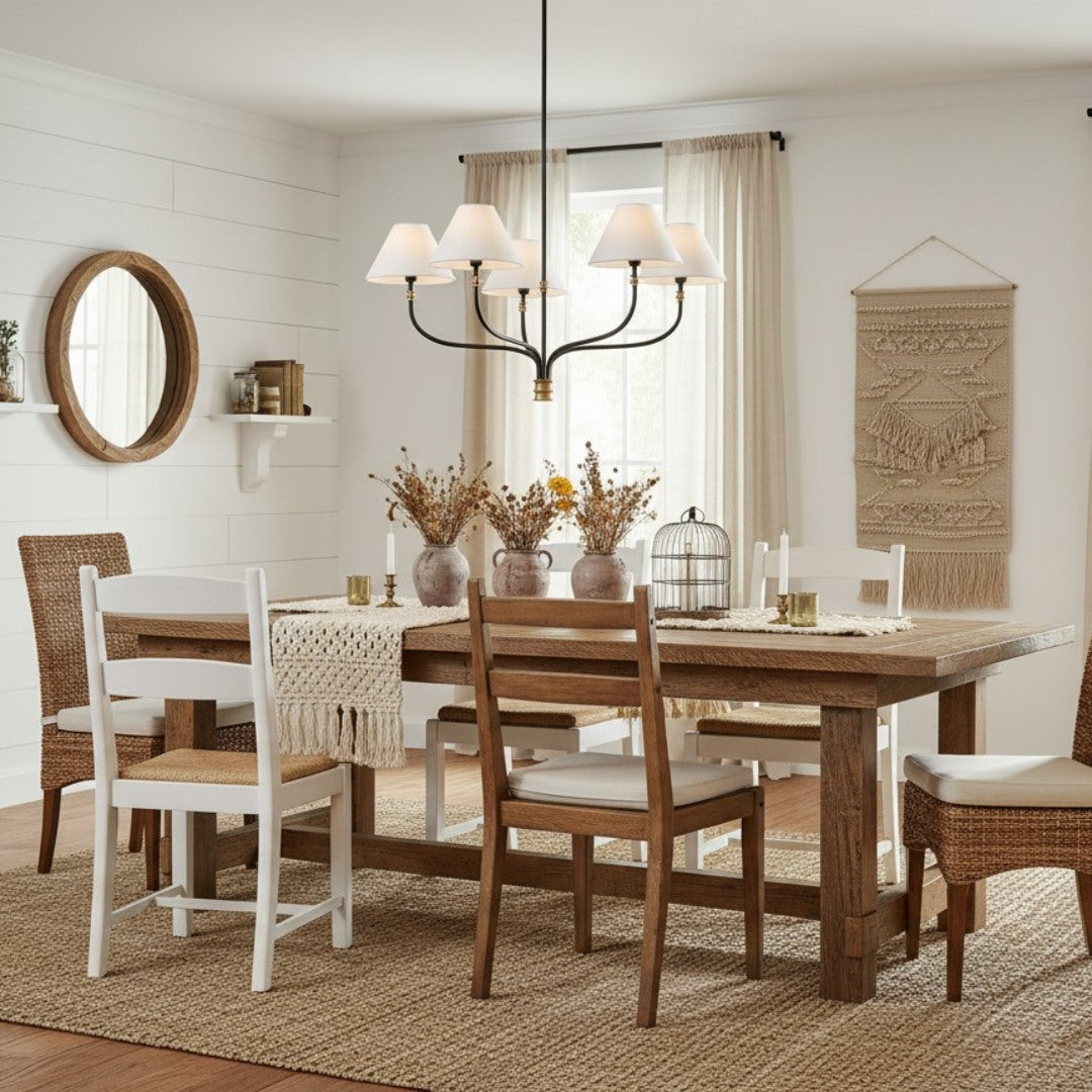 Freyza | Multi-Light Fabric Chandelier – Dining Room Living Room