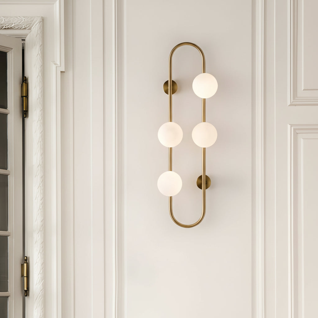 Freyza - LED Wall Sconce Light – Modern 4-Ball Glass Bubble Postmodern (62x24cm / 24.4x9.4in)
