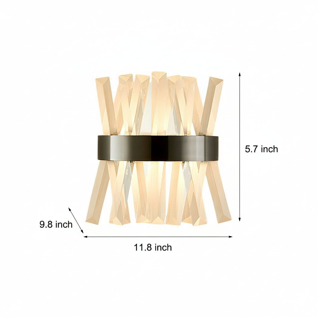 Freyza - Crystal Wall Sconce Up Down Stainless Steel E14 30cm / 12in Modern Art Decor Light
