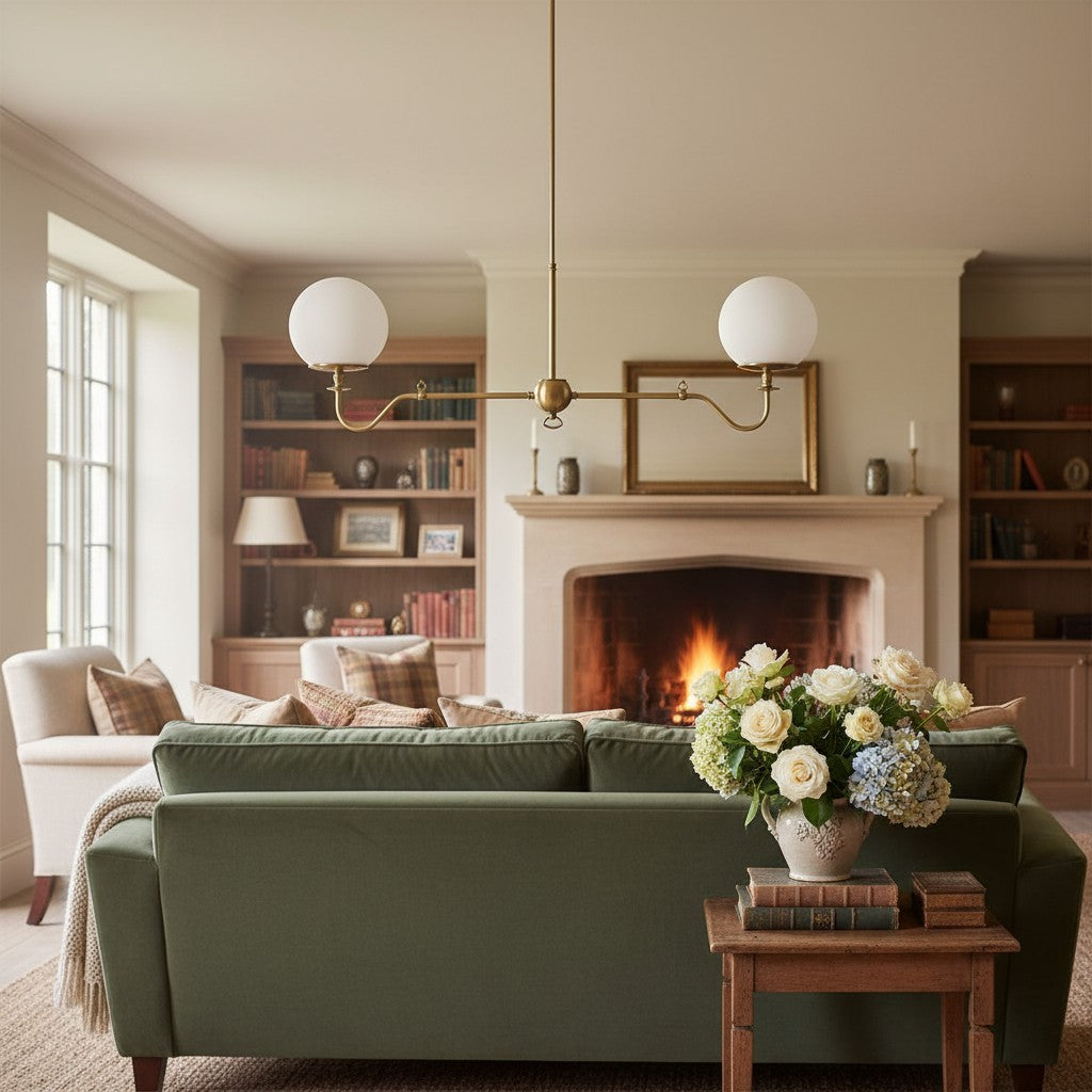 Freyza | Messing-Glas-Kronleuchter – Esszimmer Wohnzimmer