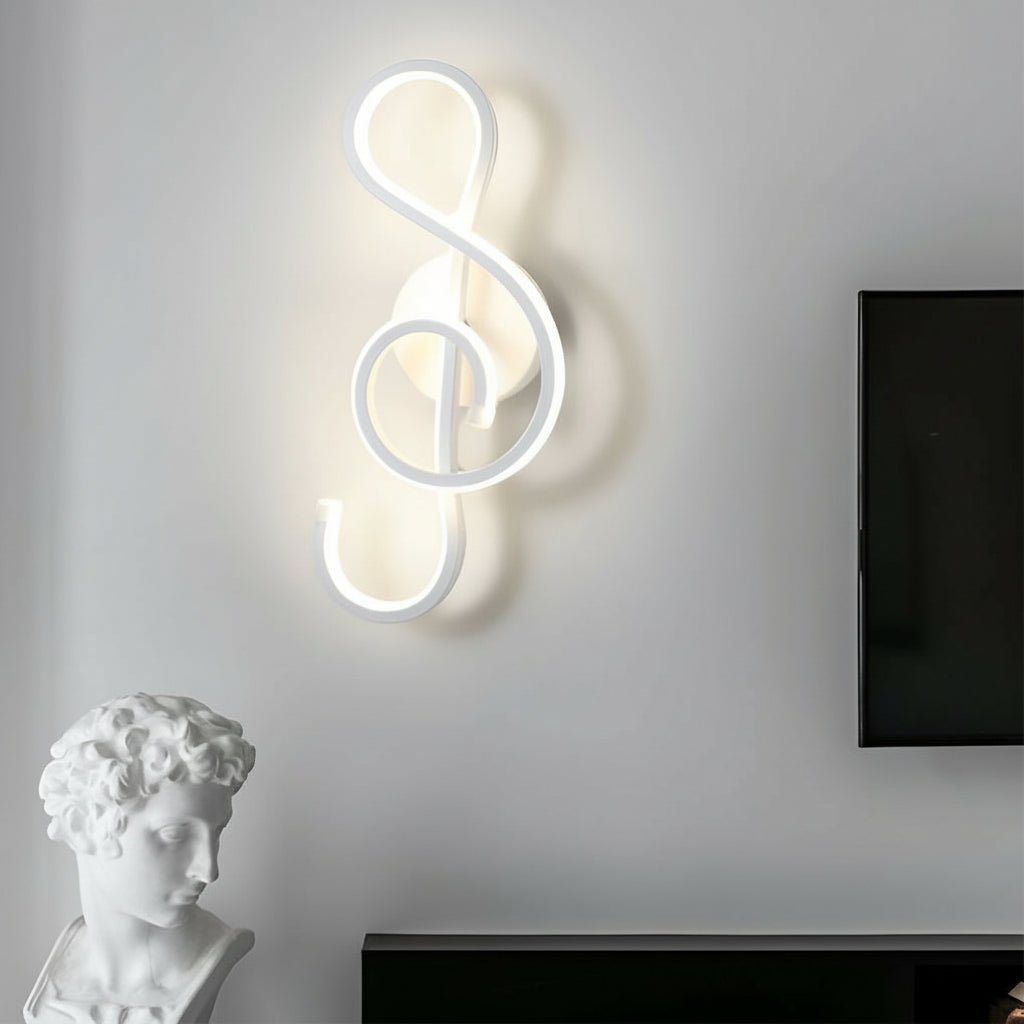 Freyza - Musical Note LED Wall Sconce – Modern Artistic Music Decor Wall Lamp (Black/White)
