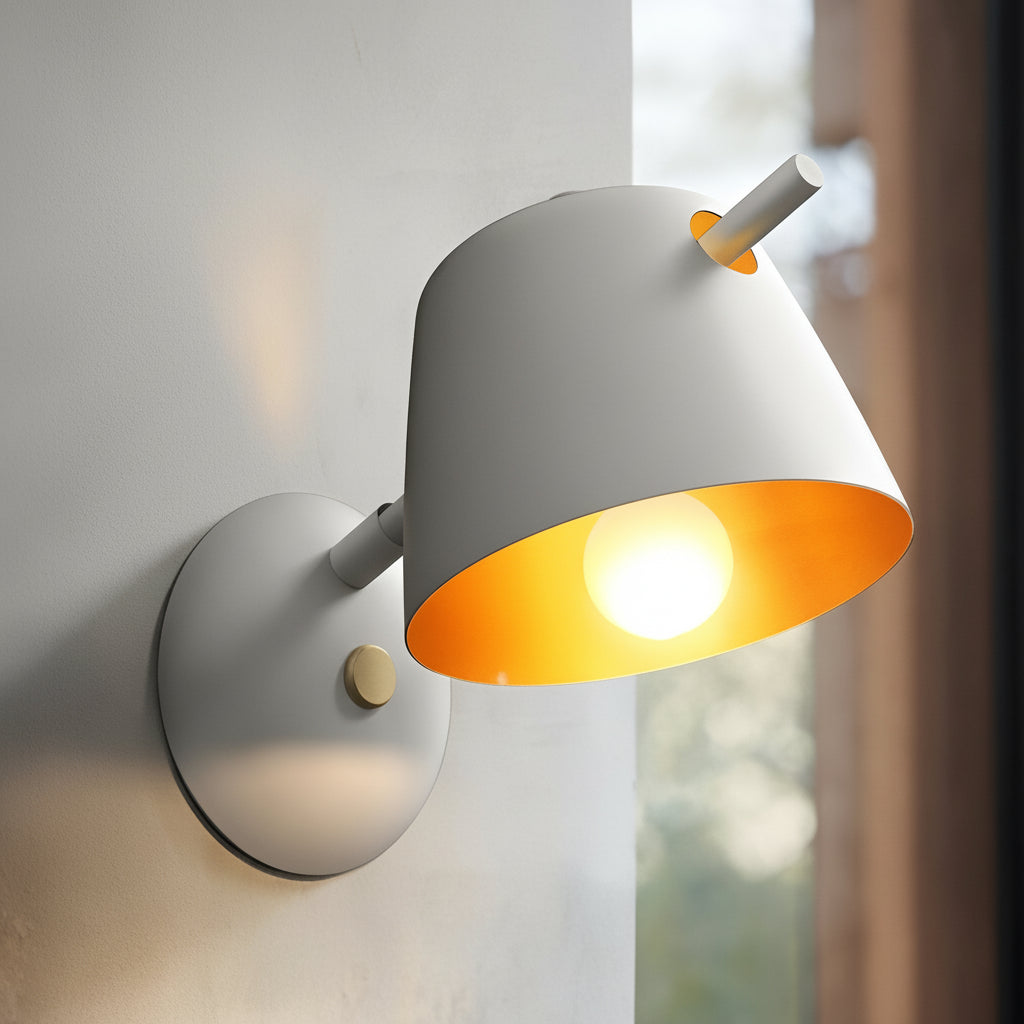 Freyza - Metal Wall Sconce – Nordic Hat Style Matte Iron E27 (15x28cm)