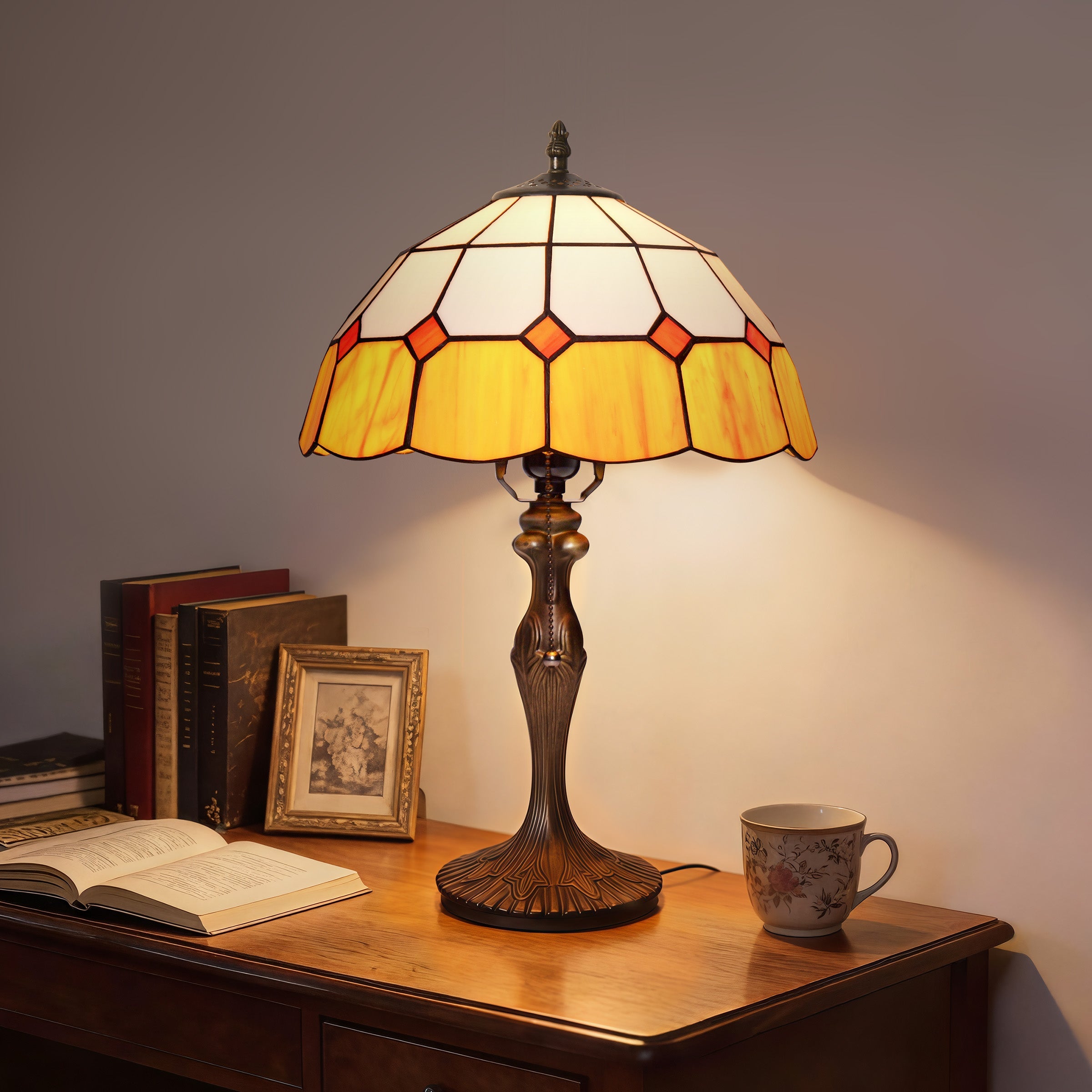 LuminaraCraft | Elegant Handcrafted Stained Glass Table Lamp 1