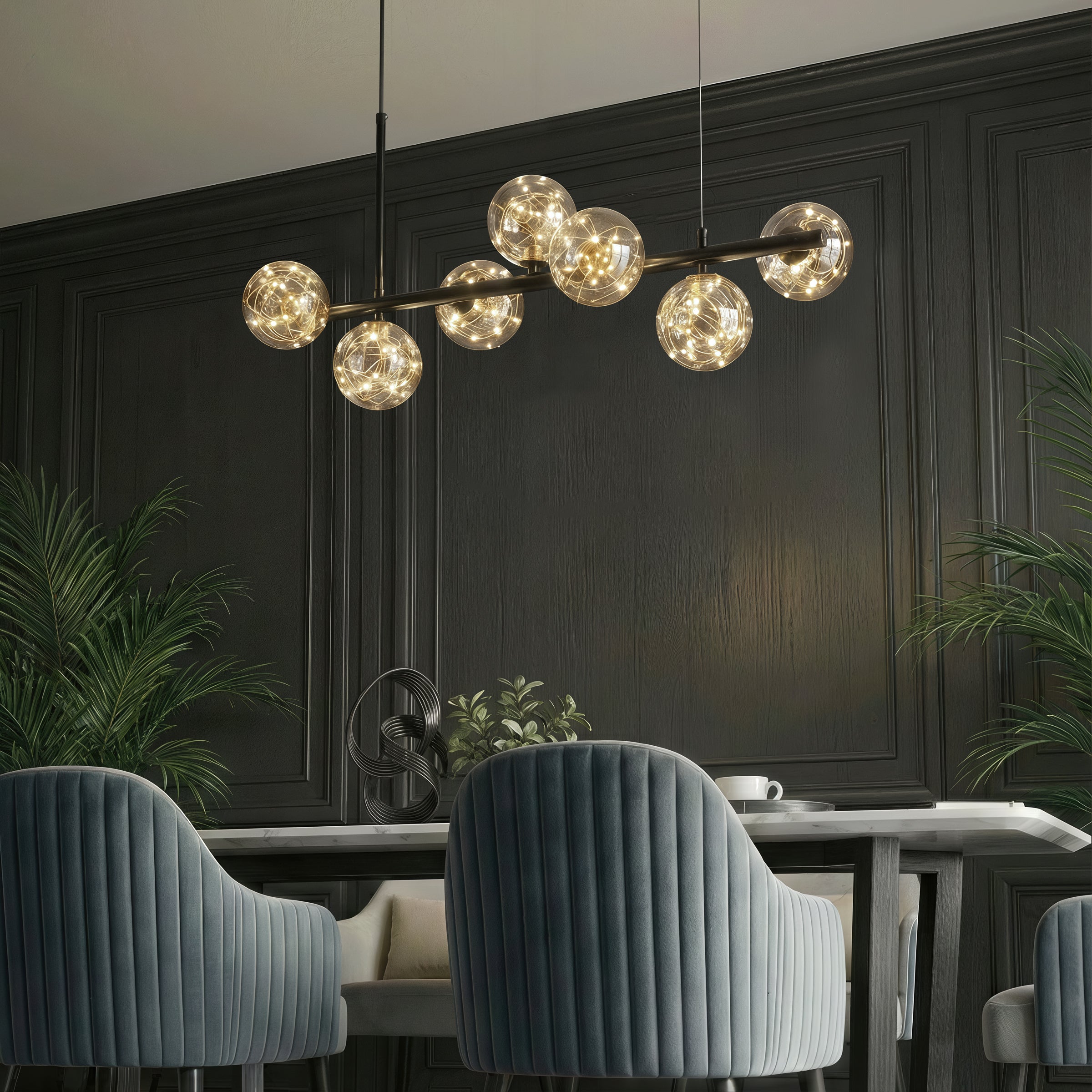 Freyza - Lightsin Cumulus - Modern Metal Chandelier with LED Starry Sky Effect