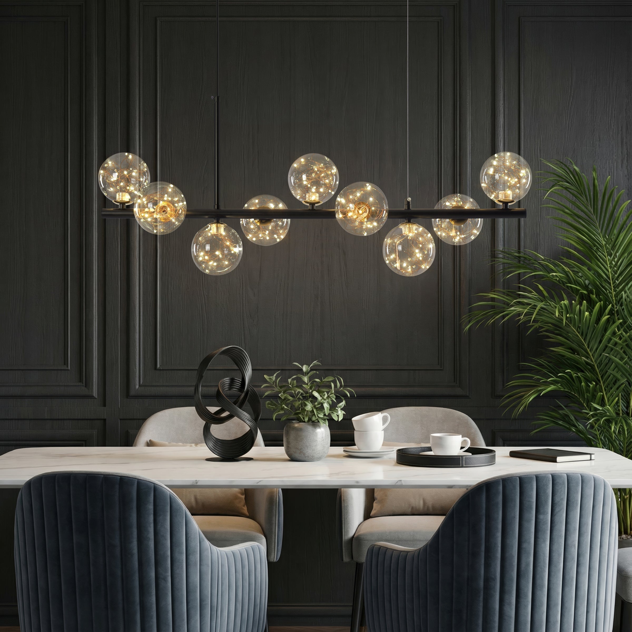 Freyza - Lightsin Cumulus - Modern Metal Chandelier with LED Starry Sky Effect