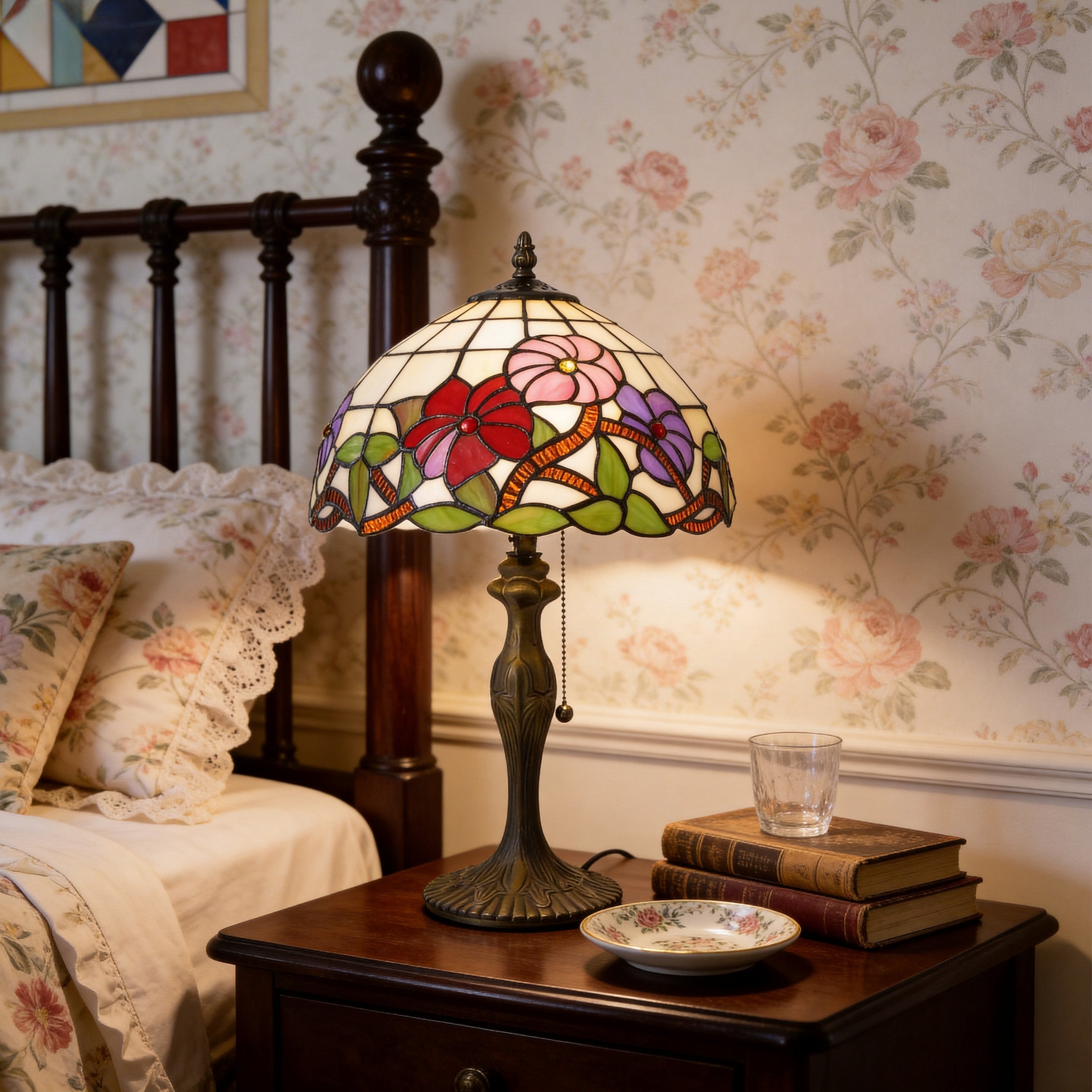 FloraGlow | Elegant Handcrafted Stained Glass Table Lamp 2