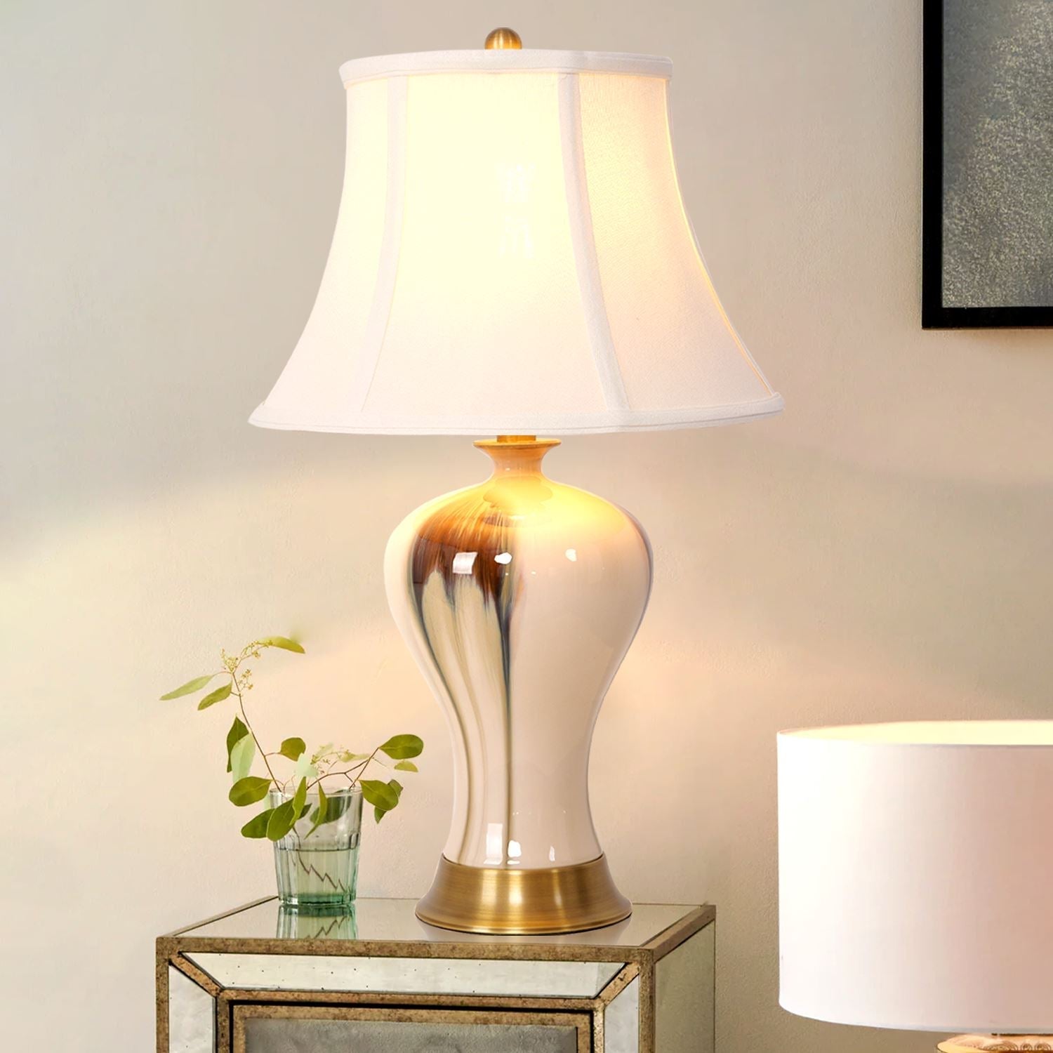 Ceramica | Elegant Black Gold Gradient Vase Table Lamp 4