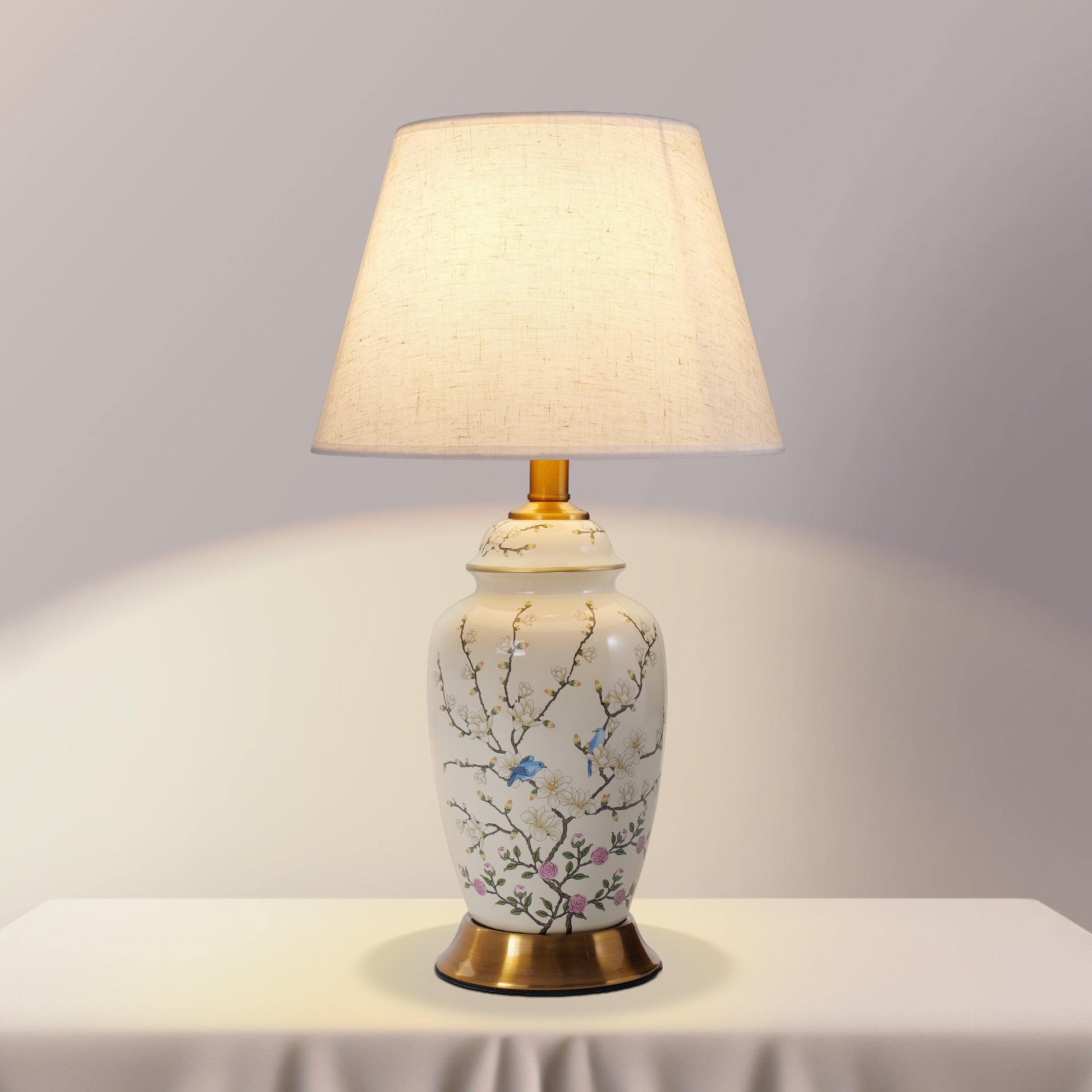 Ceramic Elegance | Timeless Hand-Painted Chinoiserie Table Lamp 4