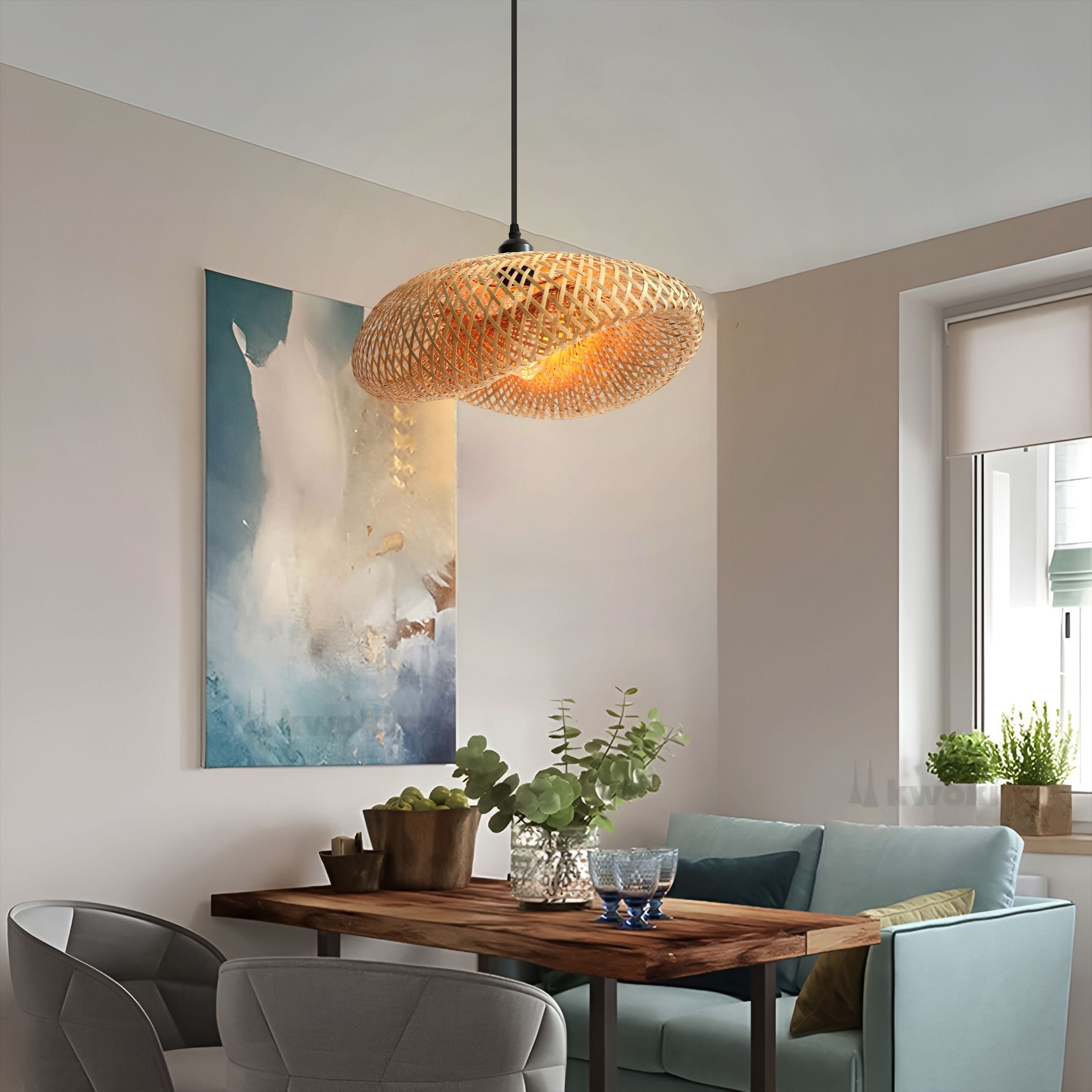 BambooGlow | Elegant Eco-Friendly Handmade Pendant Light Fixture 9