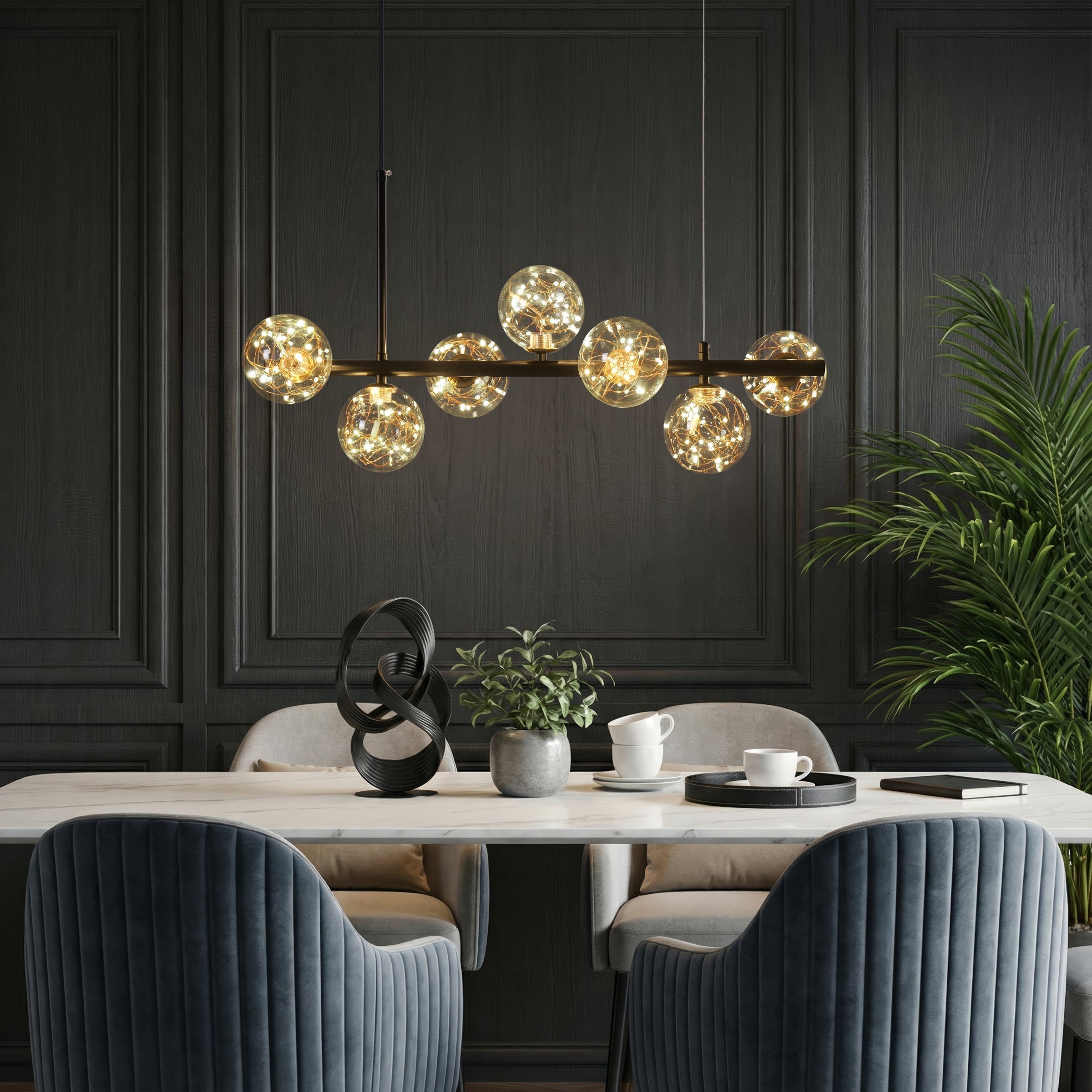 Freyza - Lightsin Cumulus - Modern Metal Chandelier with LED Starry Sky Effect