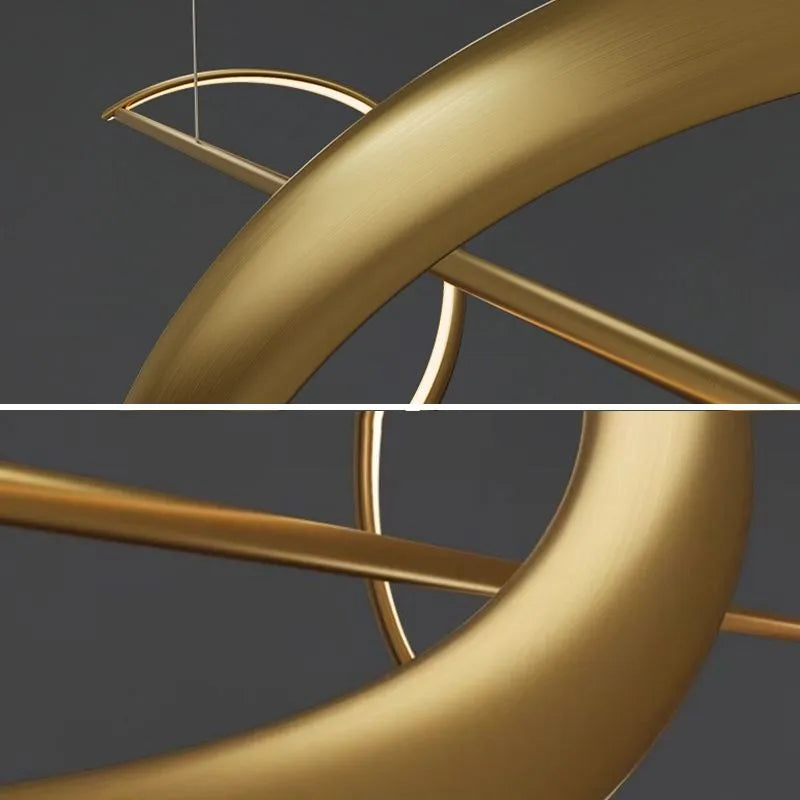 Freyza | Suspension Zelin Wave en laiton noir – Luminaire minimaliste pour cuisine et salle à manger