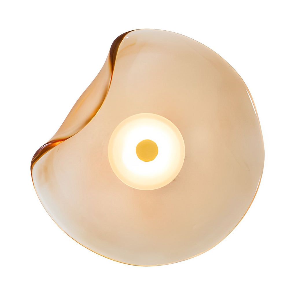 Freyza - Glass Wall Sconce – Irregular Round Brown Smoke Gray Purple LED (25cm)
