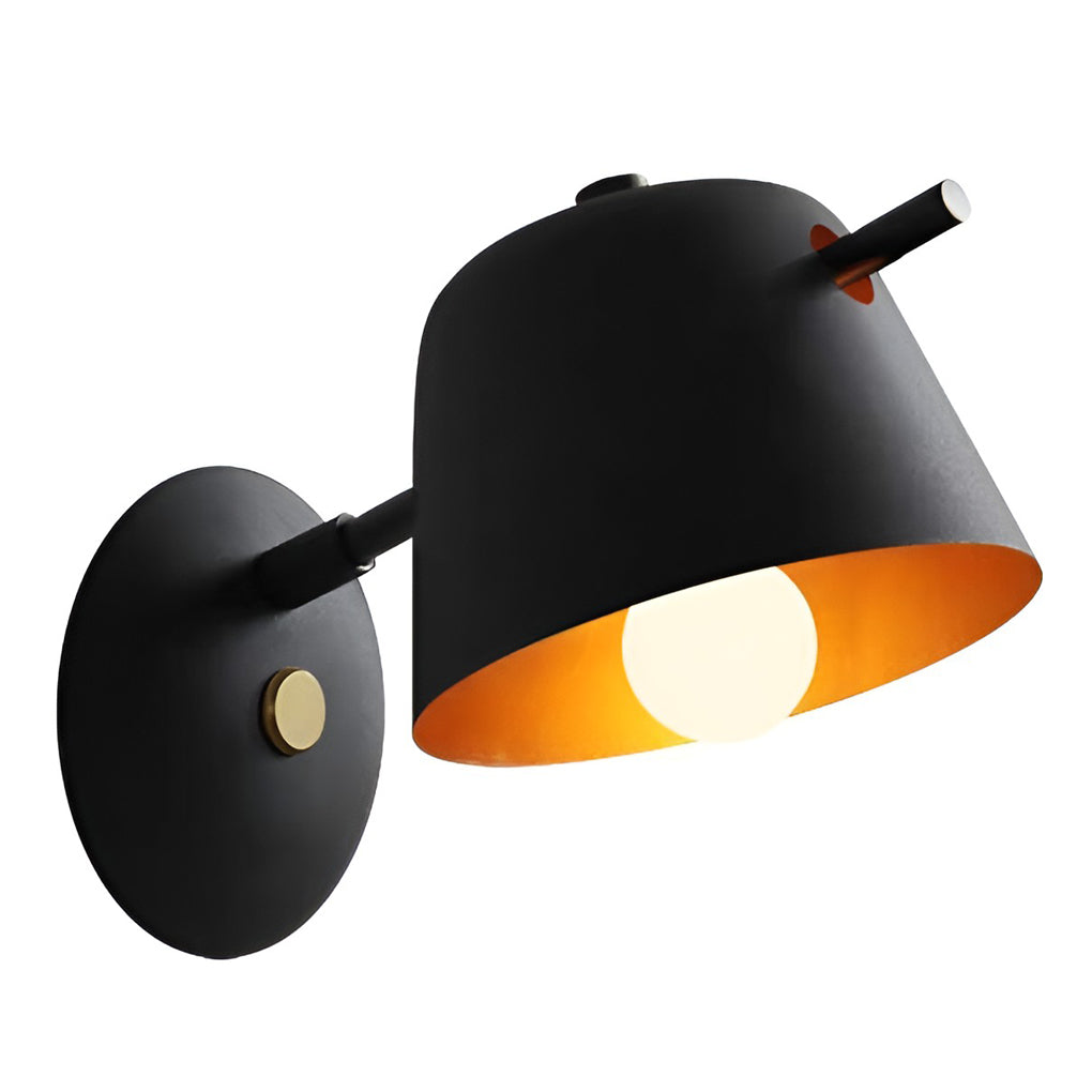 Freyza - Metal Wall Sconce – Nordic Hat Style Matte Iron E27 (15x28cm)