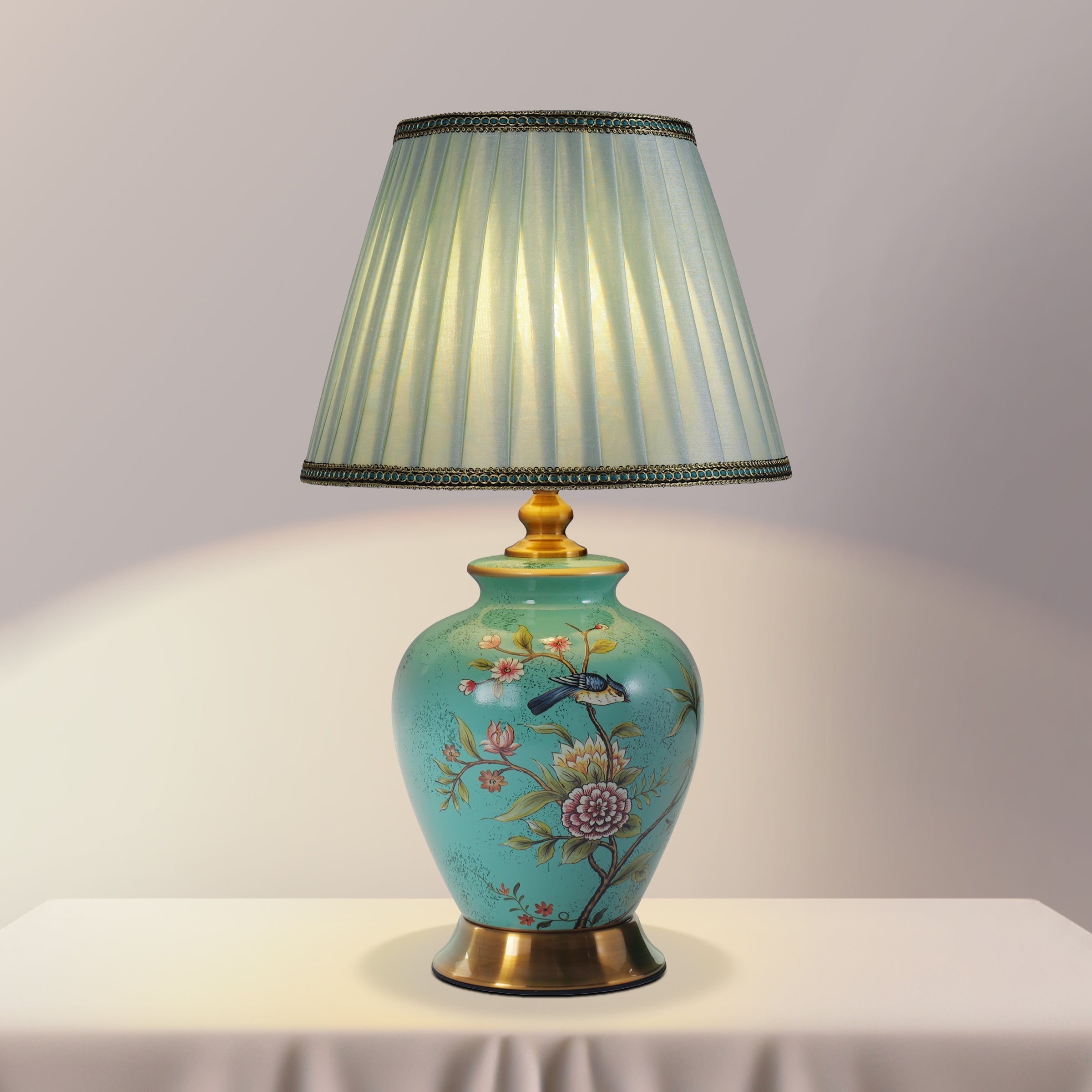 Ceramic Elegance | Timeless Hand-Painted Chinoiserie Table Lamp Collection 4