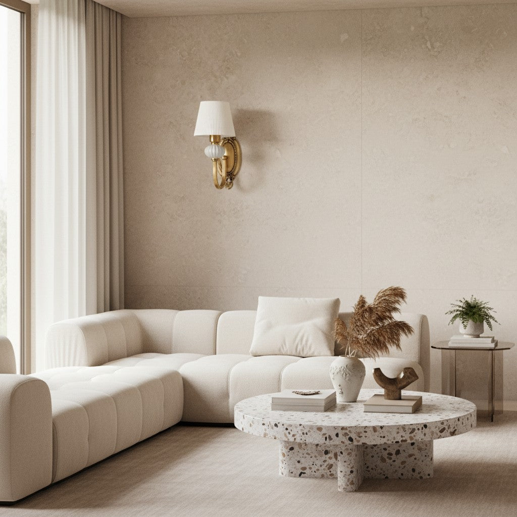 Freyza | Wandleuchte aus Stoff und Keramik – Schlafzimmer, Flur