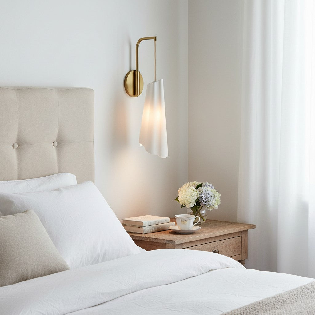 Freyza | Brass Ceramic Wall Sconce – Modern Living Room Hallway