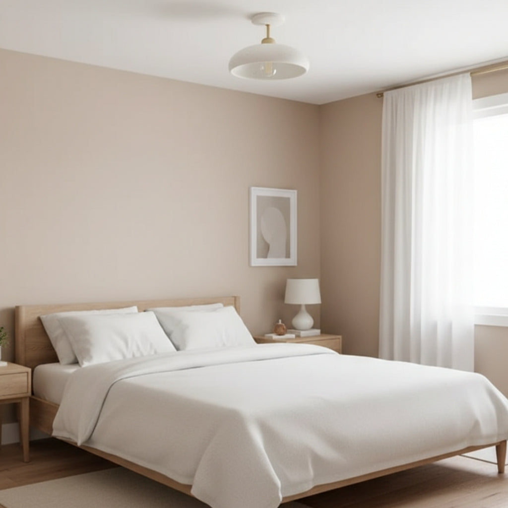 Freyza | Messingfarbene keramische Deckenleuchte – Schlafzimmer Wohnzimmer