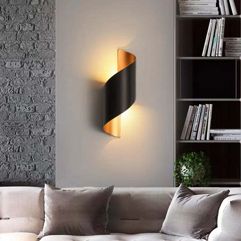 Freyza | Travin Modern Conch Black Gold Indoor Wall Light – Modern Bedroom Living Room