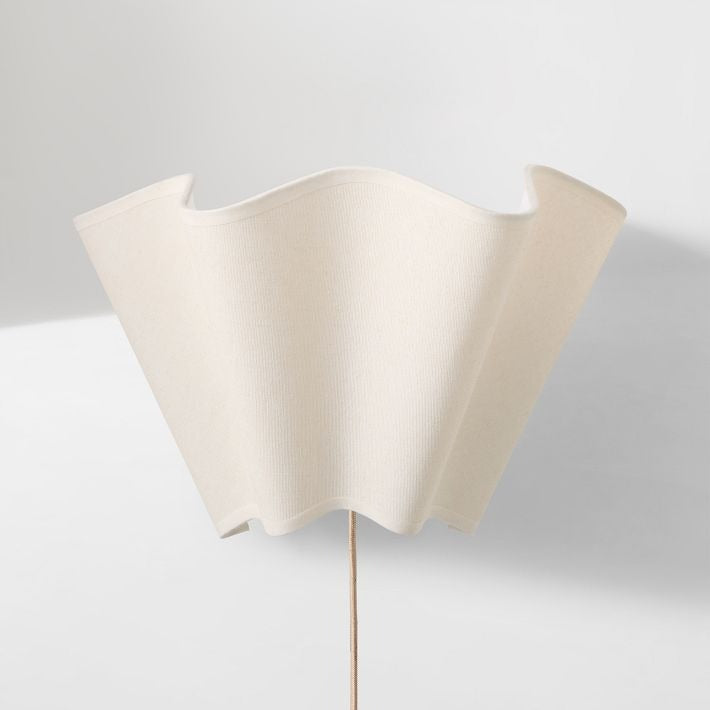 Freyza | Curve Scalloped Linen Wall Lamp